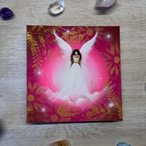 Andělský ručně malovaný deníček|Růžový Linkovaný