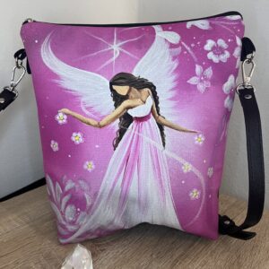 Jedinečná andělská kabelka Artofsoul | Květinová v růžové