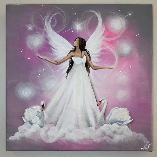 Velmi silný úplňkový andělský obraz - Dovolme si pocítit čistotu bytí. 30x30