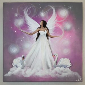 Velmi silný úplňkový andělský obraz - Dovolme si pocítit čistotu bytí. 30x30