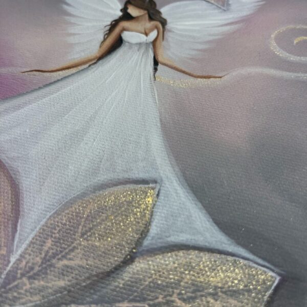 Andělský harmonizační a uklidňující obraz Artofsoul |Nespěchej, buď trpělivá - 20x20 cm