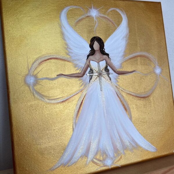 Andělský zlatý a velmi silný obraz Artofsoul - Rovnováha a světlo ve všech úrovních - 30x30