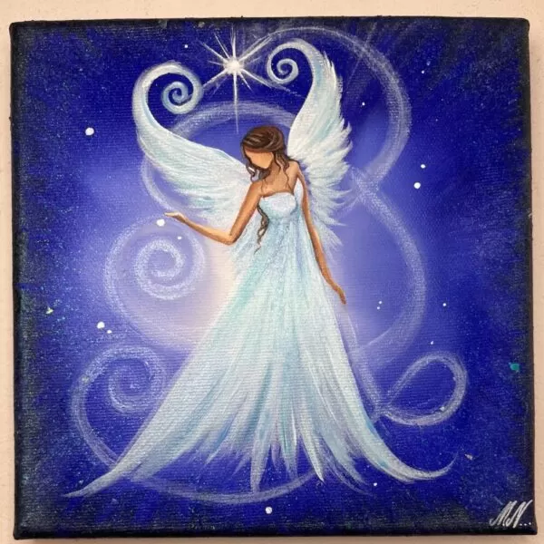 Andělský zářivý obraz Artofsoul svítící ve tmě   - Důvěřuji svému vedení - 20x20