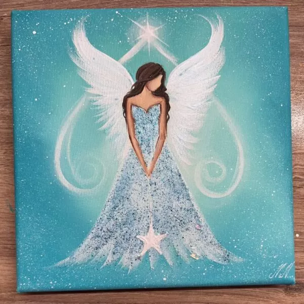 Andělský obraz Artofsoul - Jsi pod ochranou - 20x20 svítící ve tmě :)