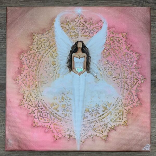 Andělský obraz s mandalou Artofsoul - Řeč srdce - 30x30