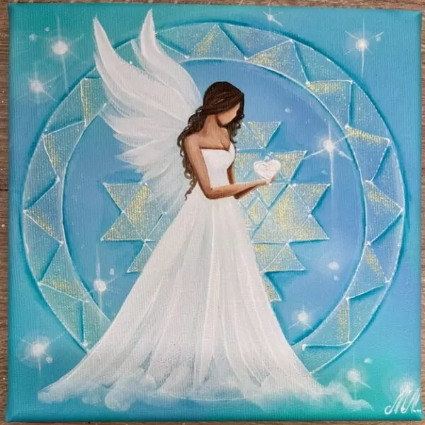 Andělský jedinečný obraz | Jen tvé srdce ví, kudy vede tvá cesta | 20x20 cm