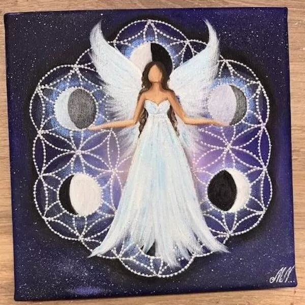 Andělský obraz Artofsoul  - Přijímám svou proměnlivost - 20x20  Svítí ve tmě