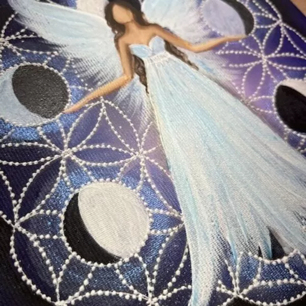 Andělský obraz Artofsoul  - Přijímám svou proměnlivost - 20x20  Svítí ve tmě