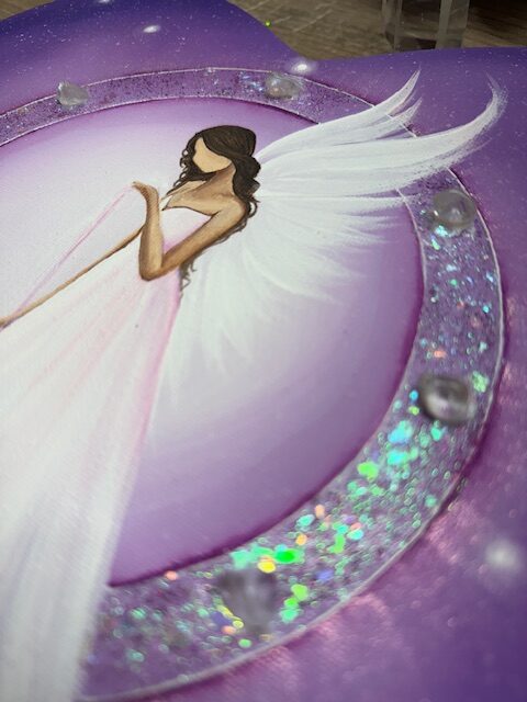 Andělský úplňkový obraz ve tvaru srdce Artofsoul | Srdce naplněné láskou | 30x30 - Obrázek 3