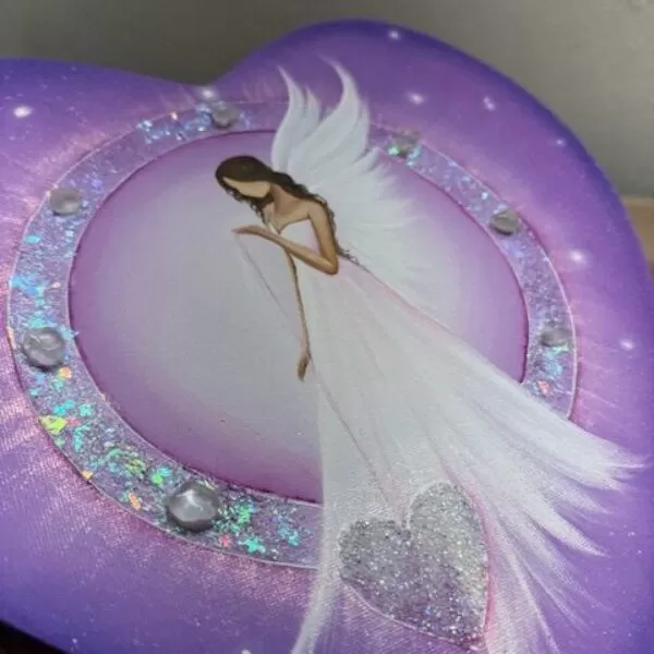 Andělský úplňkový obraz ve tvaru srdce Artofsoul  | Srdce naplněné láskou | 30x30