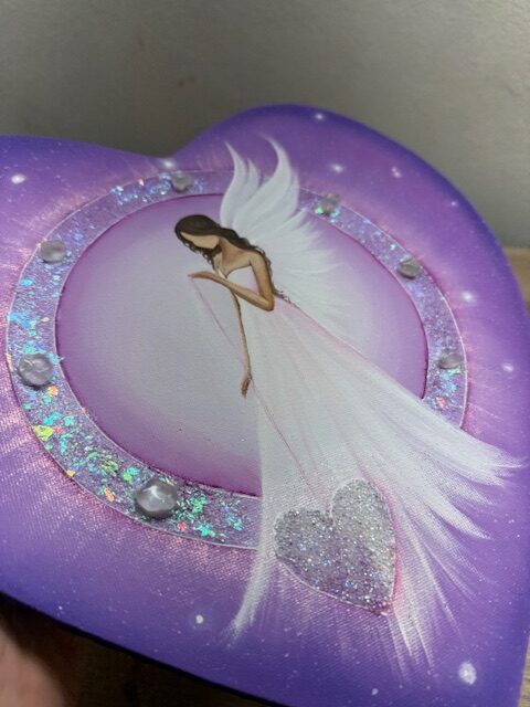 Andělský úplňkový obraz ve tvaru srdce Artofsoul | Srdce naplněné láskou | 30x30 - Obrázek 2