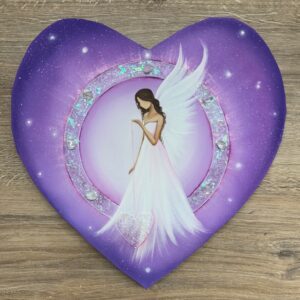 Andělský úplňkový obraz ve tvaru srdce Artofsoul  | Srdce naplněné láskou | 30x30