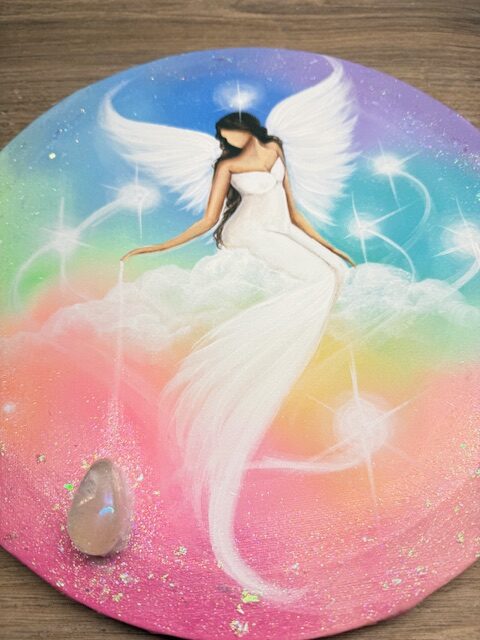 Andělský harmonizační obraz s křišťálem | Chráním tvůj prostor | 30cm - Obrázek 3