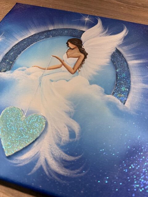 Andělský modrý obraz Artofsoul | Vesmírná Láska | 30x30 cm - Obrázek 5