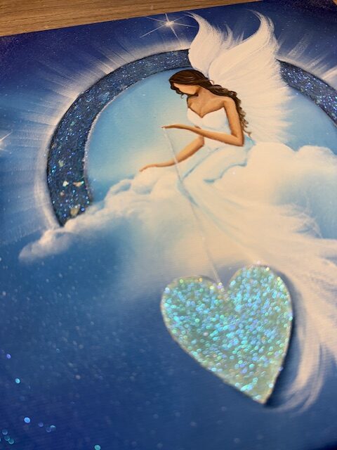 Andělský modrý obraz Artofsoul | Vesmírná Láska | 30x30 cm - Obrázek 4