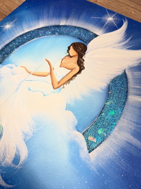 Andělský modrý obraz Artofsoul | Vesmírná Láska | 30x30 cm - Obrázek 3