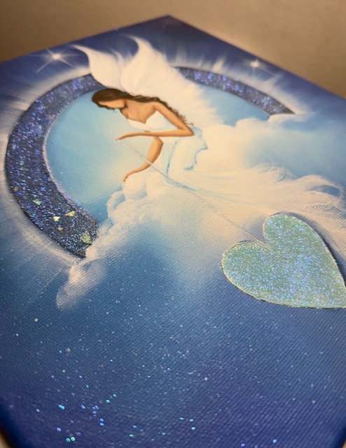 Andělský modrý obraz Artofsoul | Vesmírná Láska | 30x30 cm - Obrázek 2