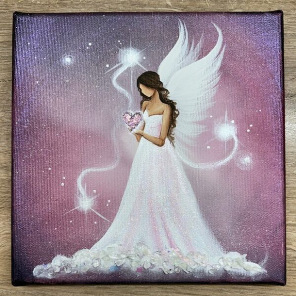 Andělský obraz Artofsoul  s křišťálky | Vše co potřebuješ, už máš  | 20x20