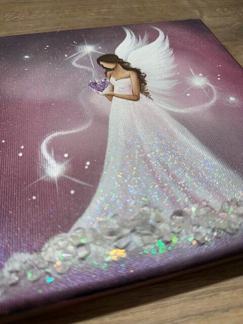 Andělský obraz Artofsoul s křišťálky | Vše co potřebuješ, už máš | 20x20 - Obrázek 3