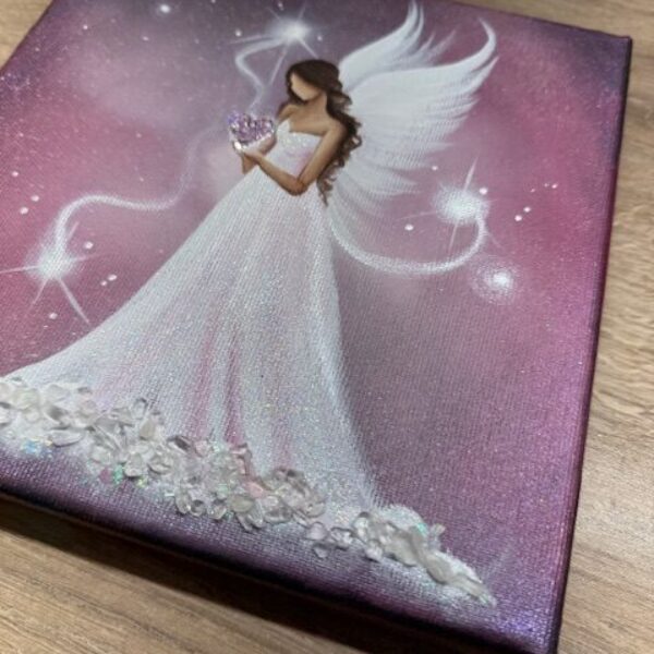 Andělský obraz Artofsoul  s křišťálky | Vše co potřebuješ, už máš  | 20x20