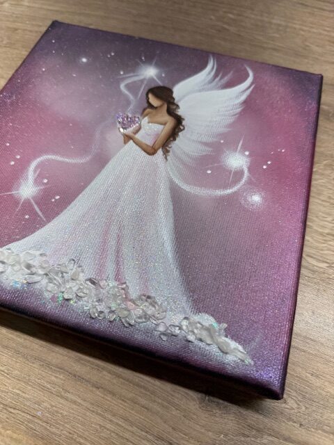 Andělský obraz Artofsoul s křišťálky | Vše co potřebuješ, už máš | 20x20 - Obrázek 2