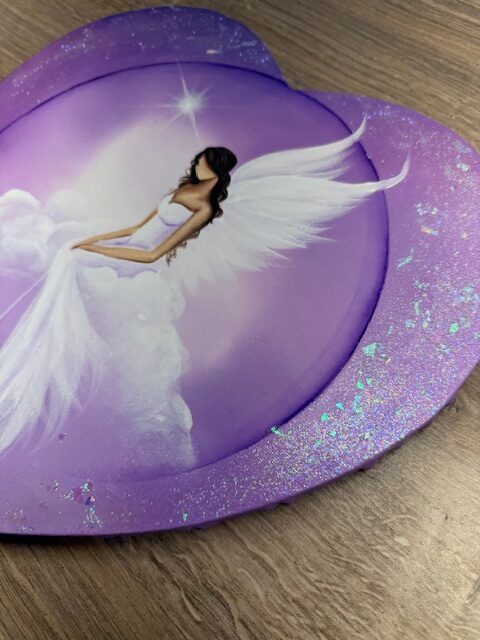 Andělský obraz ve tvaru srdce s minerálem | Důvěřuji své intuici | 29 cm - Obrázek 4