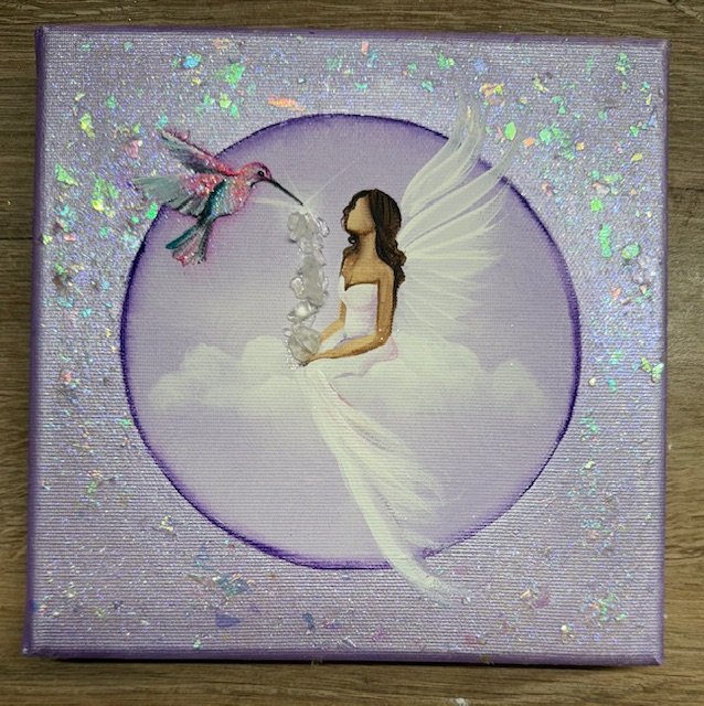 Andělský obraz Artofsoul s kolibříkem | Příval nových radostí | 20x20