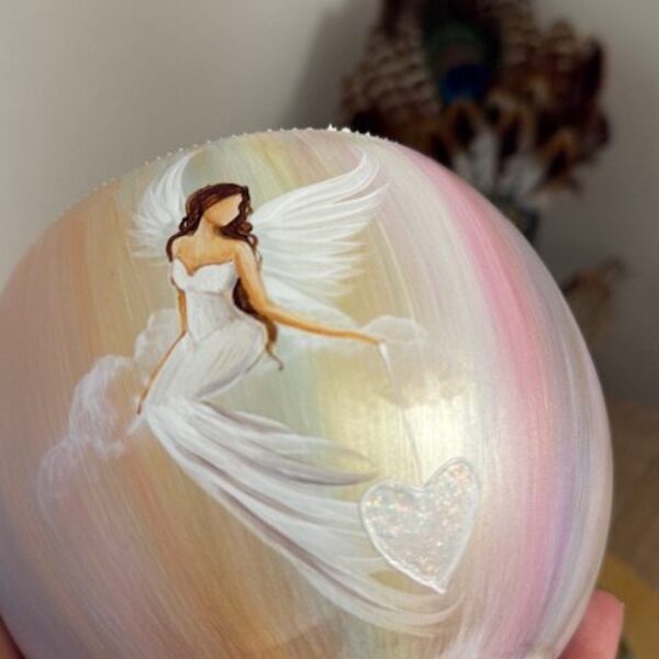 Andělský ručně malovaný obal na květiny Artofsoul | Duháček | 14 cm