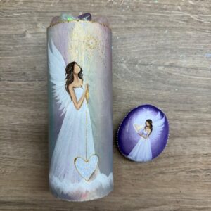 Andělská sada plná lásky | Kamínek a svíčka | 16cm svíce