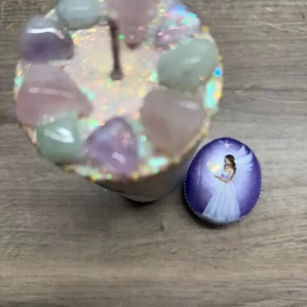 Andělská sada plná lásky | Kamínek a svíčka | 16cm svíce