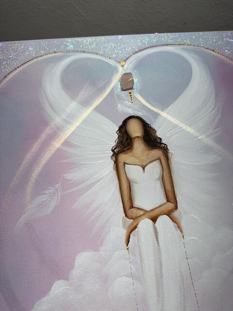 Andělský obraz v energiích novoluní od autorky Michaely Němcové | Hluboká důvěra | 40x60cm - Obrázek 6