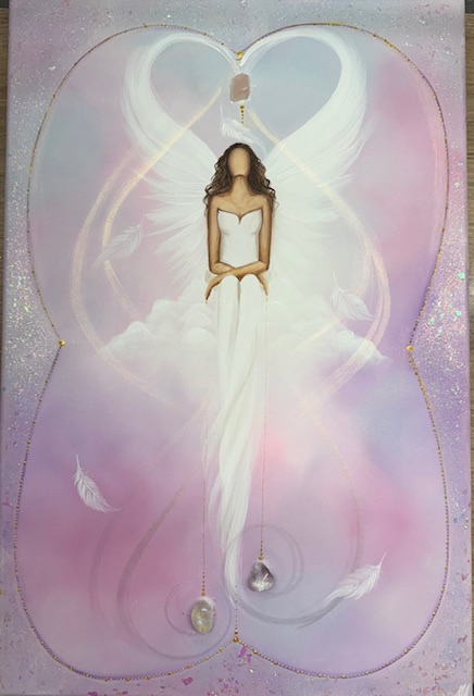 Andělský obraz v energiích novoluní od autorky Michaely Němcové | Hluboká důvěra | 40x60cm