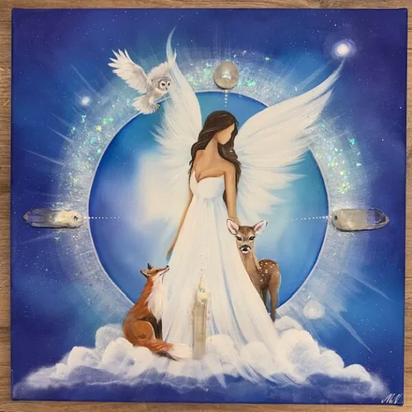 Andělský ochranný obraz Artofsoul  | Pod ochranou lásky | 40x40