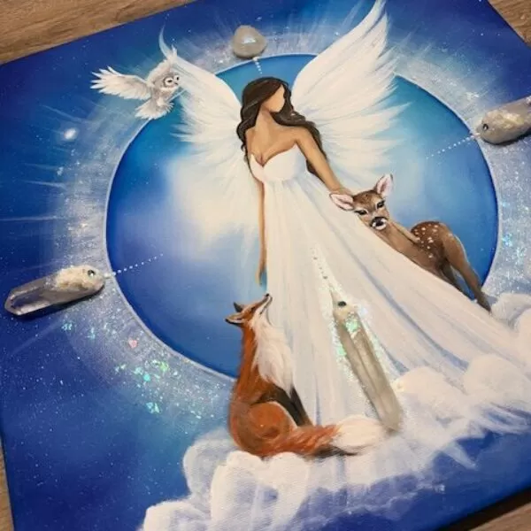 Andělský ochranný obraz Artofsoul  | Pod ochranou lásky | 40x40