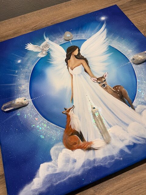 Andělský ochranný obraz Artofsoul | Pod ochranou lásky | 40x40 - Obrázek 2