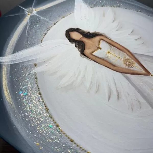 Andělský velmi silný a ochranný obraz | Hluboké prozření | 24x30cm OBSIDIÁN