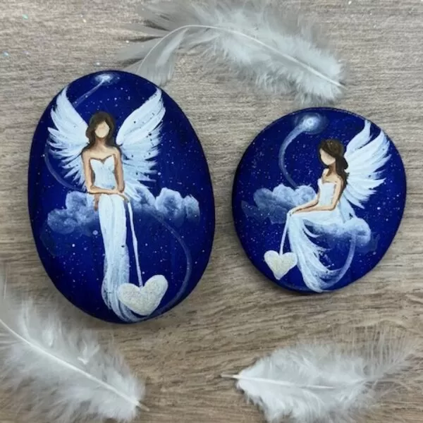 Andělská sada kamínků pro štěstí a ochranu svítící ve tmě | Jsi mým světlem a já tvým | 2 ks č.3