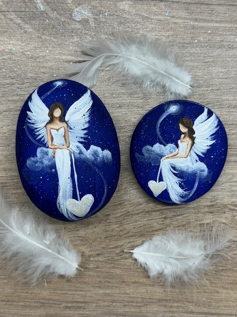 Andělská sada kamínků pro štěstí a ochranu svítící ve tmě | Jsi mým světlem a já tvým | 2 ks č.3