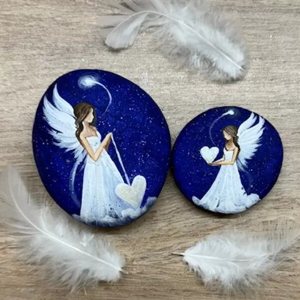 Andělská sada kamínků pro štěstí a ochranu svítící ve tmě | Jsi mým světlem a já tvým | 2 ks č.4