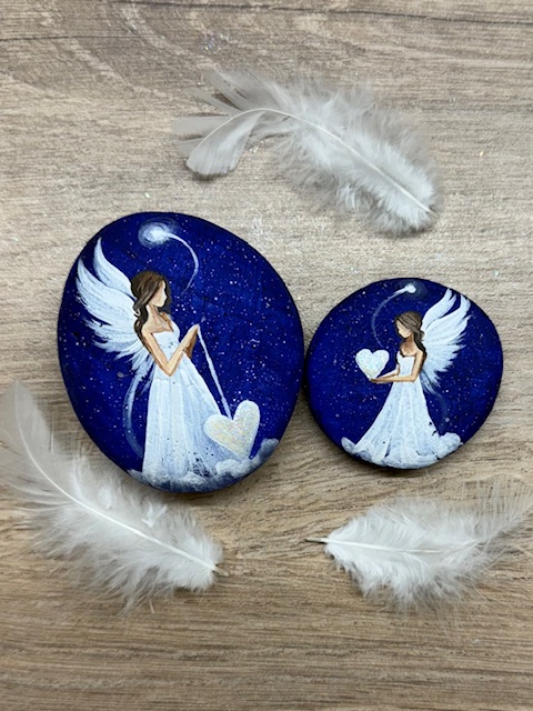 Andělská sada kamínků pro štěstí a ochranu svítící ve tmě | Jsi mým světlem a já tvým | 2 ks č.4