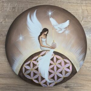 Andělský harmonizační obraz Artofsoul s růženínem | Láskyplné chvíle | 30cm