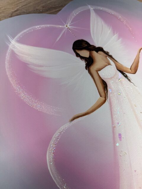 Andělský ochranný obraz s růženínem | Chráním své srdce a naplňuji jej láskou | 40cm - Obrázek 4