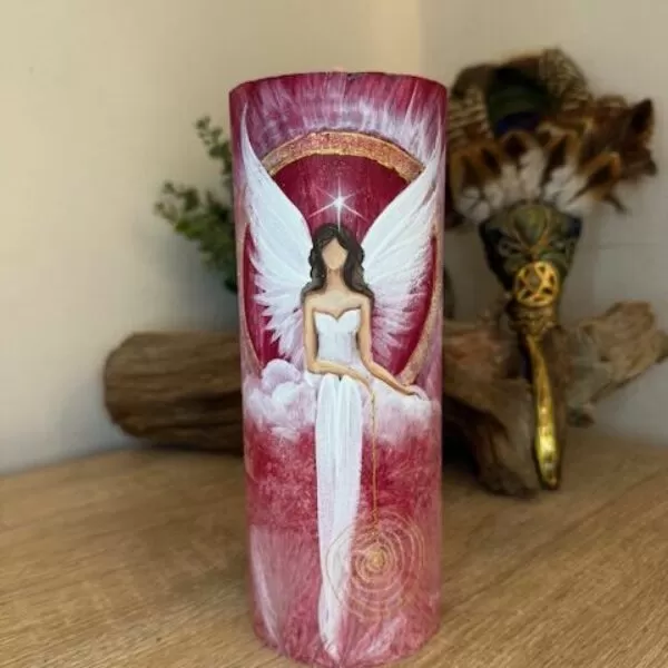 Andělská slunovratová ochranná svíce | Ukotvuji se ve své síle | 20cm | Spirála