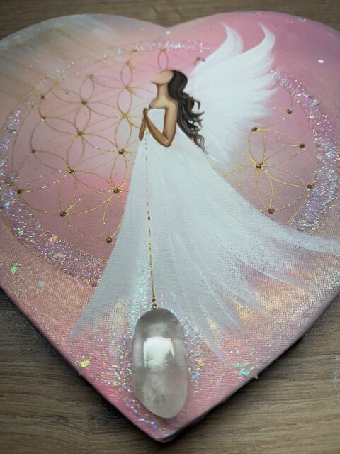 Andělský ochranný obraz s křišťálem | Tiché vedení | 30 cm - Obrázek 4