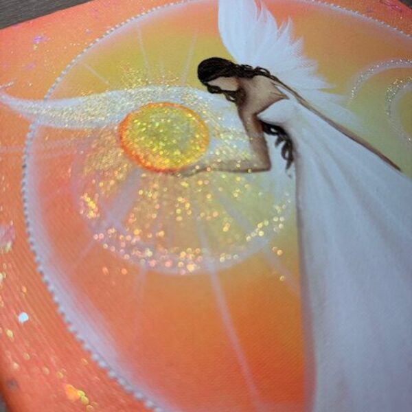 Andělský hřejivý a ochranný obraz | Anděl strážný| 20x20 cm