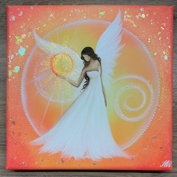 Andělský hřejivý a ochranný obraz | Anděl strážný| 20x20 cm