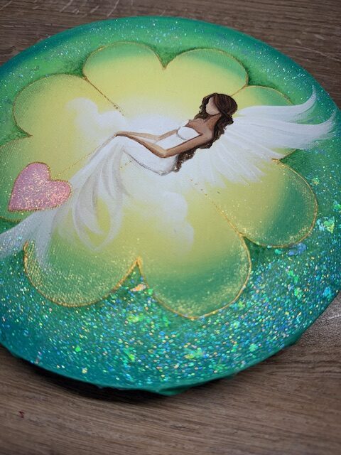 Andělský ochranný obraz od autorky Michaely Němcové | Štěstíčko | 20cm - Obrázek 3