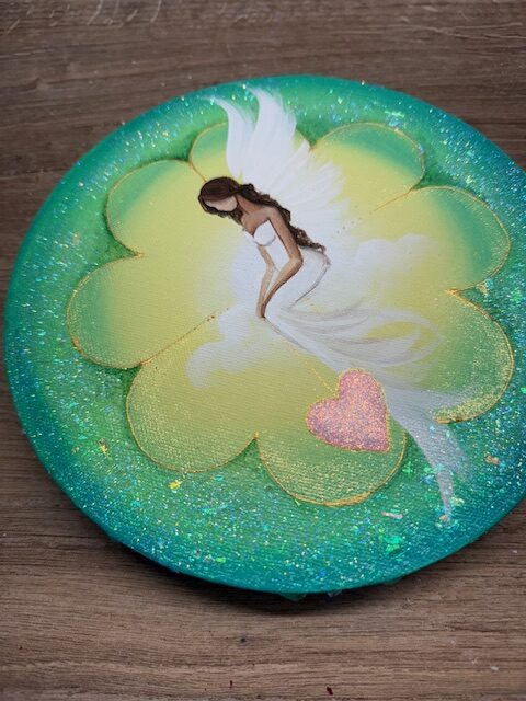 Andělský ochranný obraz od autorky Michaely Němcové | Štěstíčko | 20cm - Obrázek 4