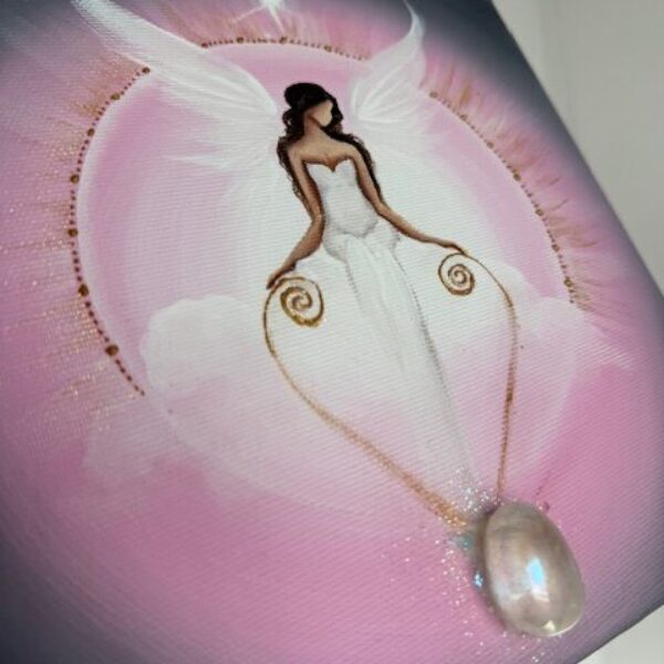 Andělský obraz plný klidu  | Anděl odvahy | 20x20 cm