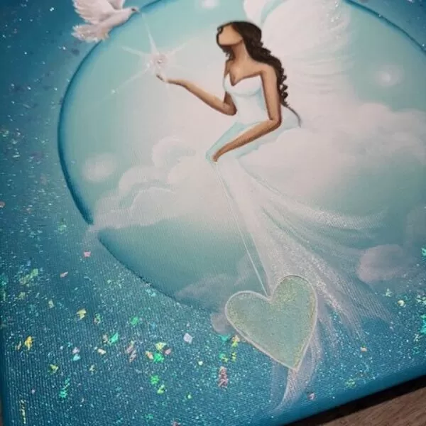 Andělský ochranný obraz | Tichá vzpomínka | 30x30 cm